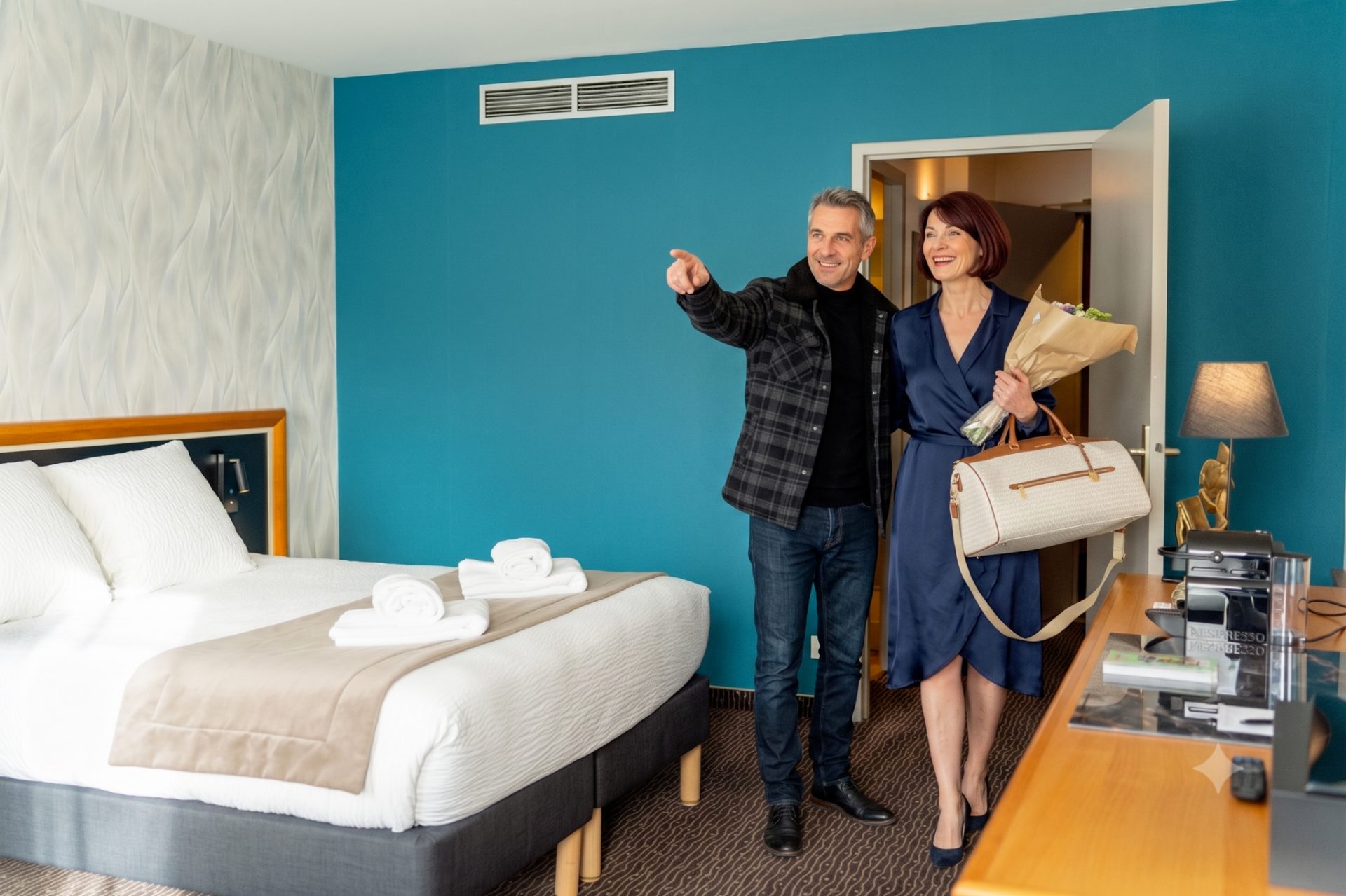 Chambre double de l’hôtel 4 étoiles du Domaine de la Forêt d'Orient près de Troyes