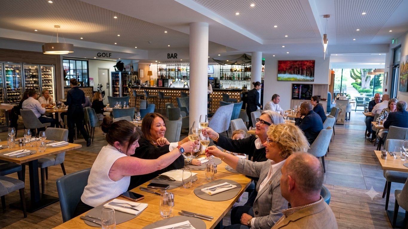 Salle du restaurant Le Héron Cendré au Domaine de la Forêt d'Orient