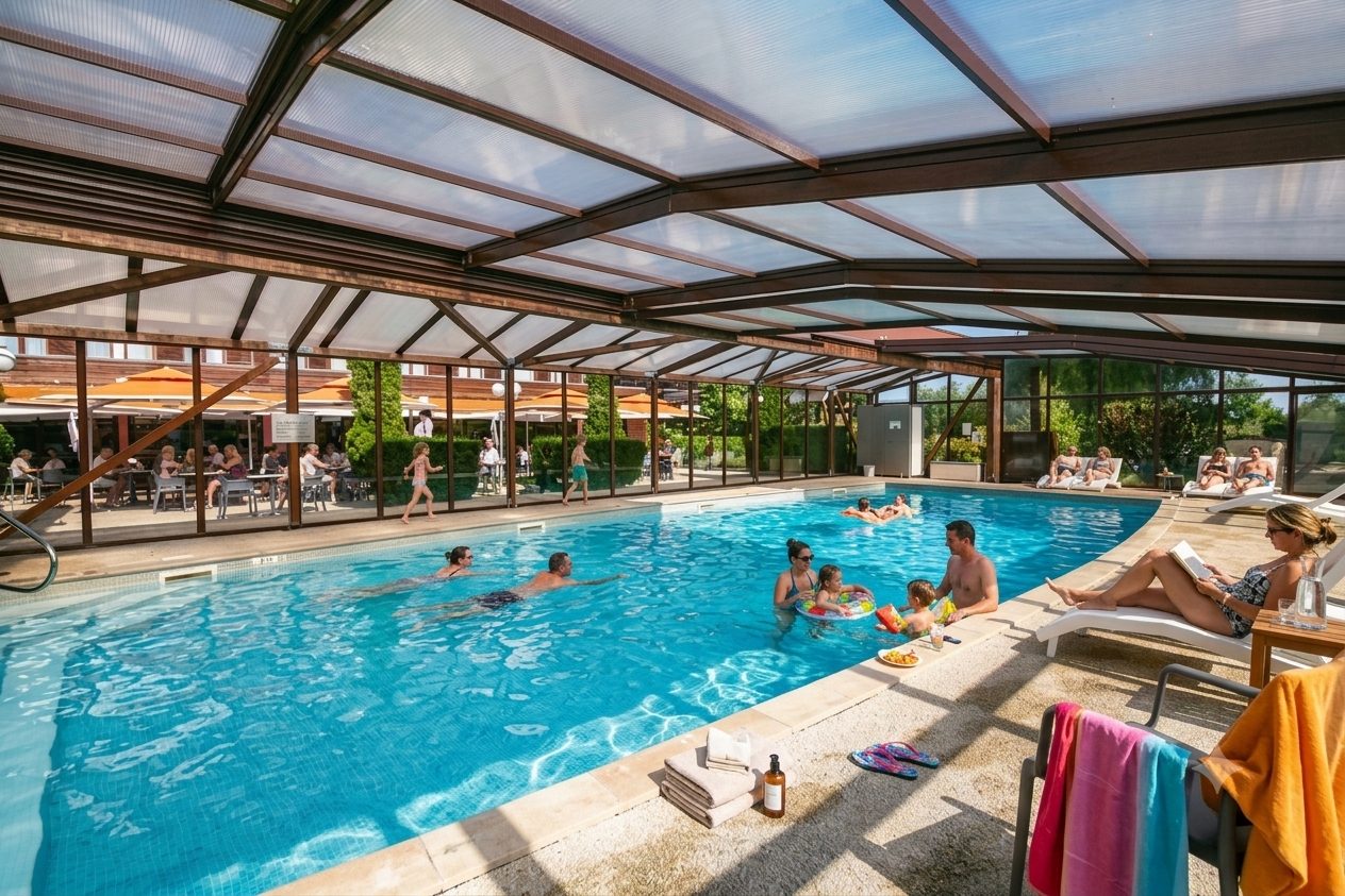 Piscine ext&eacute;rieure du Domaine de la For&ecirc;t d'Orient