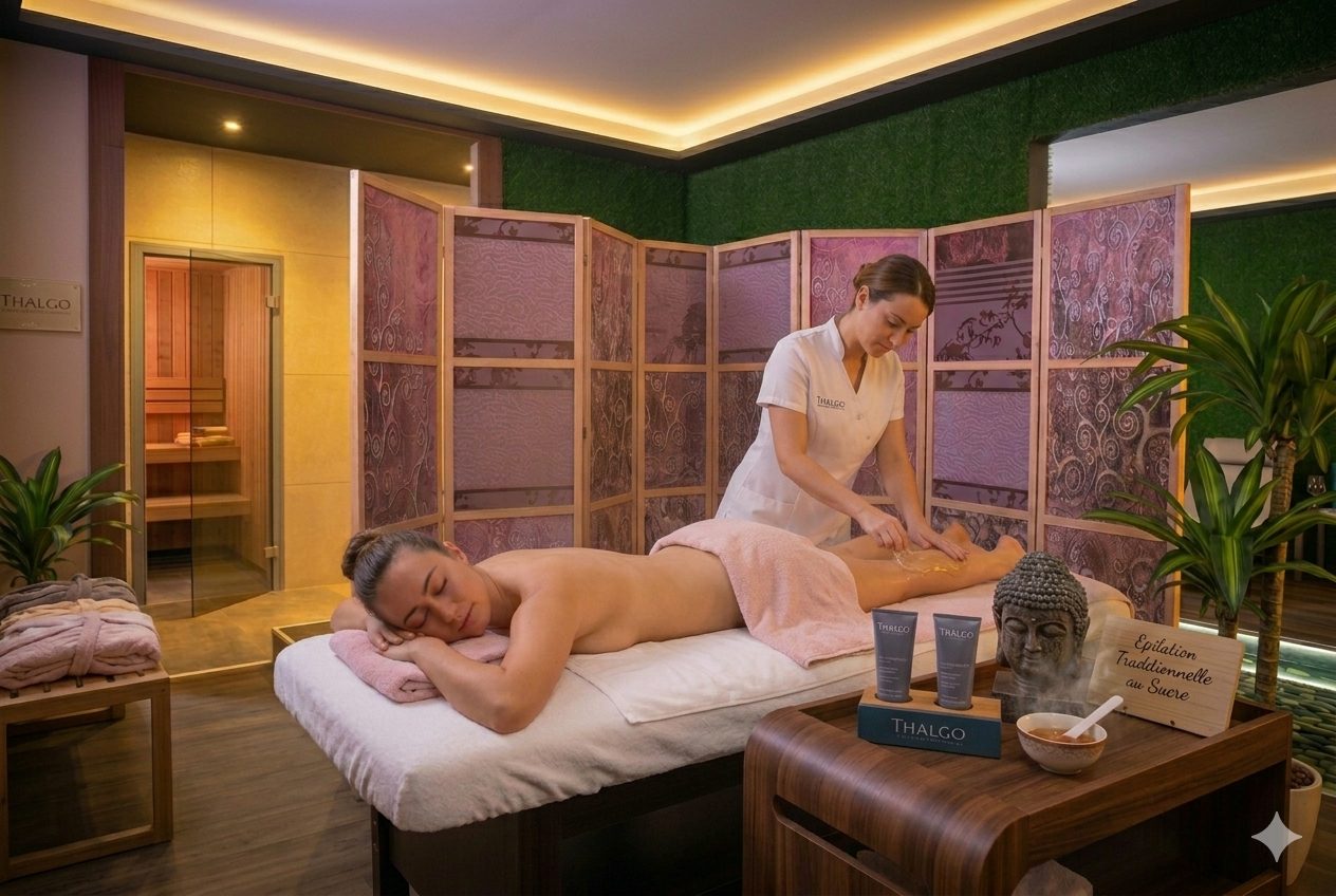 Soin en cabine au spa Thalgo l'Or&eacute;e du Bois dans l'Aube
